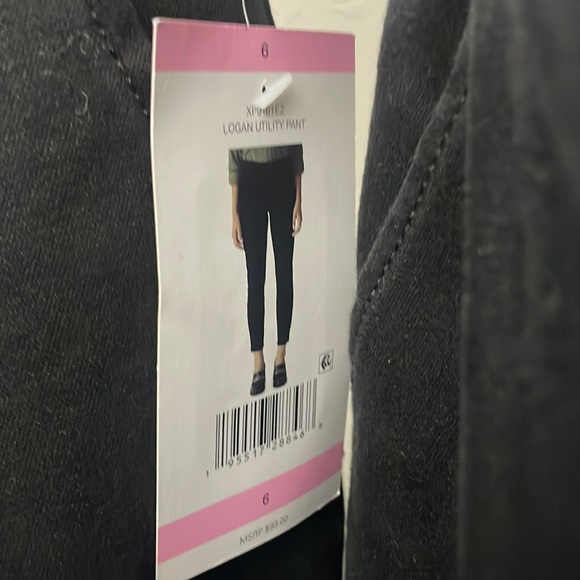 NWT SOCIAL STANDARD Black Utility Ankle Pants 8 Crop Trousers Twill Cigarette - Picture 14 of 14